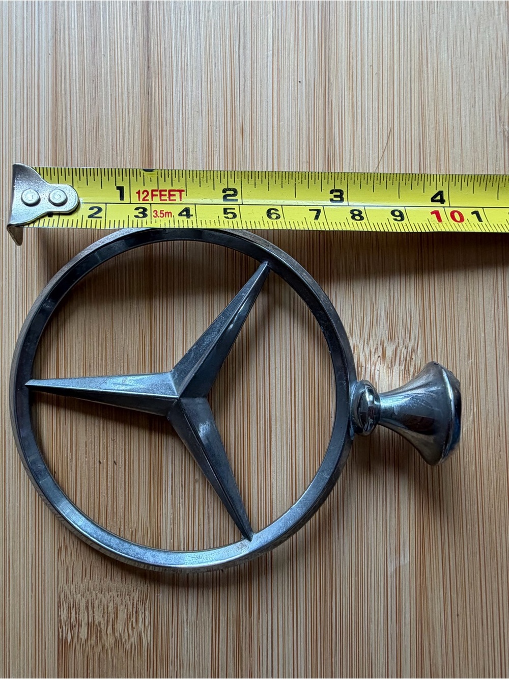 Vintage Mercedes-Benz Chrome Star Hood Ornament Emblem